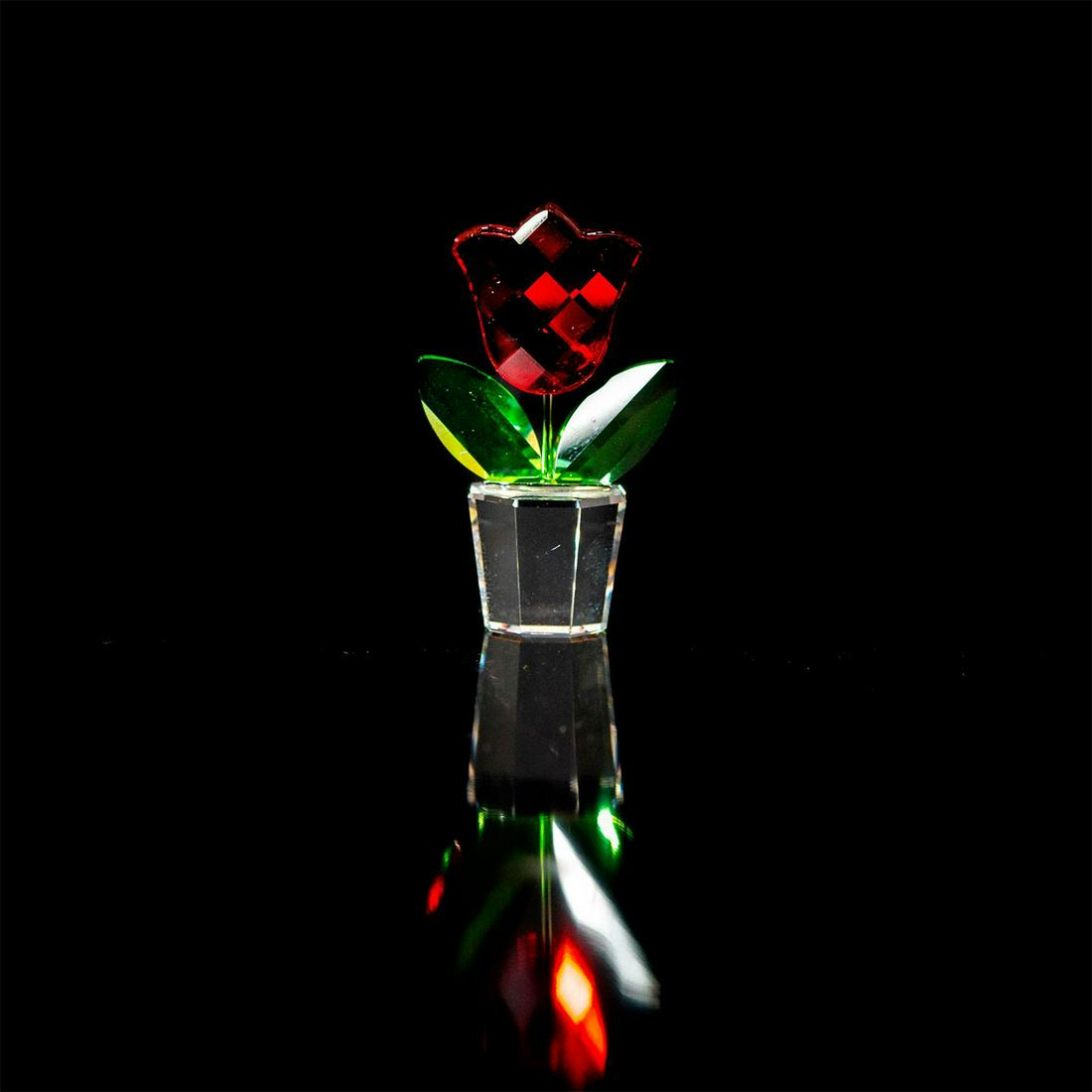 Swarovski Crystal Figurine, Small Red Tulip (1 of 3)