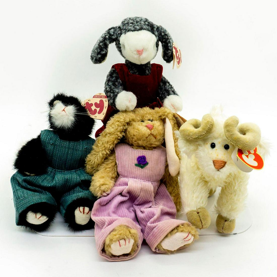 4pc Beanie Babies, Cat, Goat, Rabbit and Sheep Plush (1 of 4)