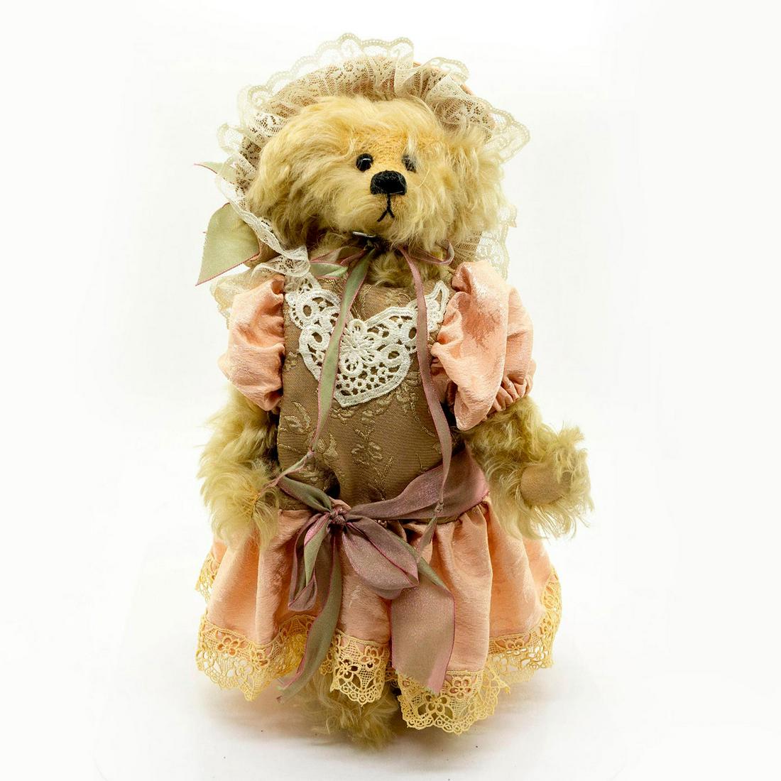 Marie Zimmermann, Dusty Pink Dress Mohair Teddy Bear (1 of 4)