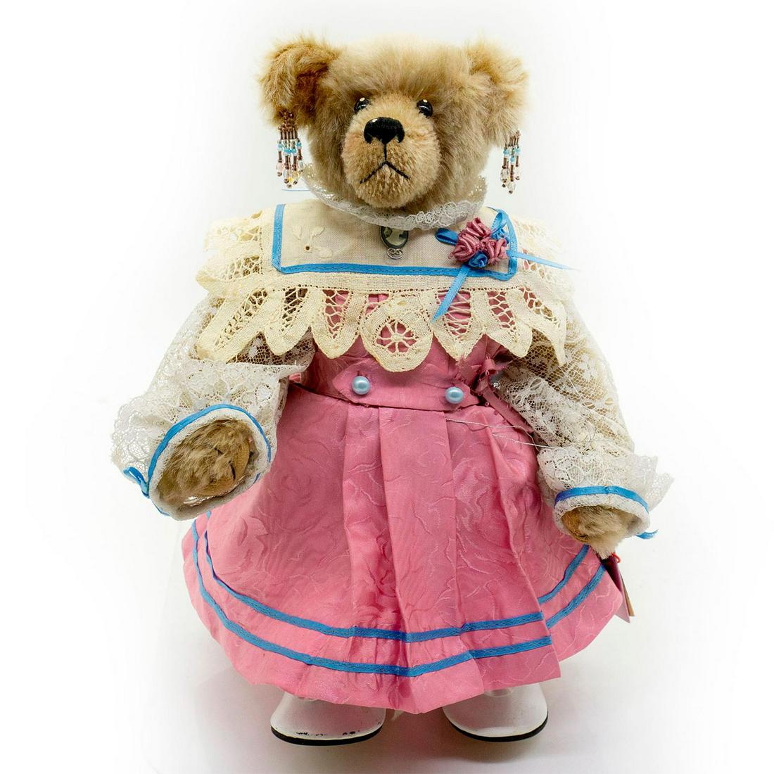 Renee Casey, Pink Dress Mohair Teddy Bear (1 of 4)