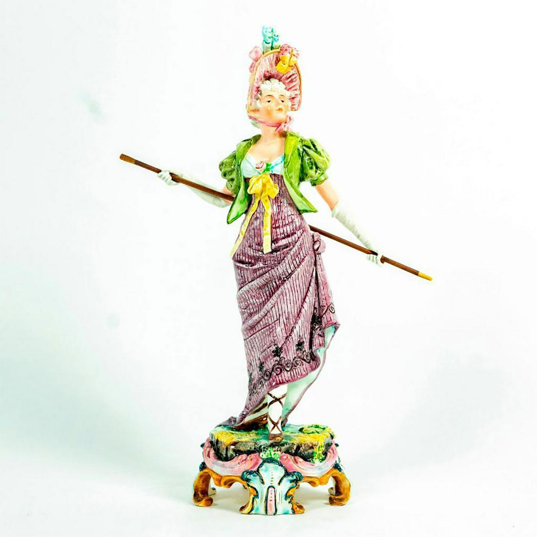 Capodimonte Style Porcelain Figurine, Lady With Bonnet (1 of 3)