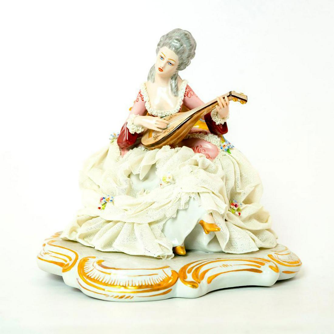 San Marco Porcelain Figurine, Woman Playing Mandolin (1 of 5)