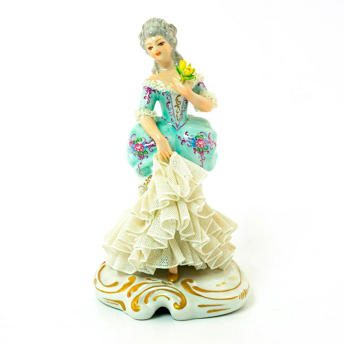 San Marco Porcelain Figurine, Woman With Flower (1 of 3)