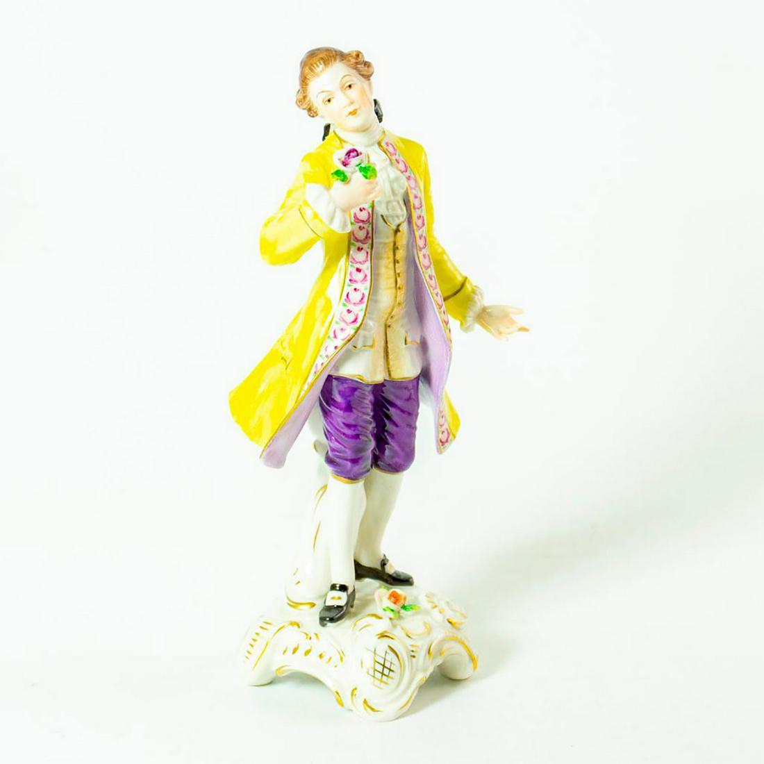 Saxe German Porcelain Figurine, Standing Gentleman (1 of 3)