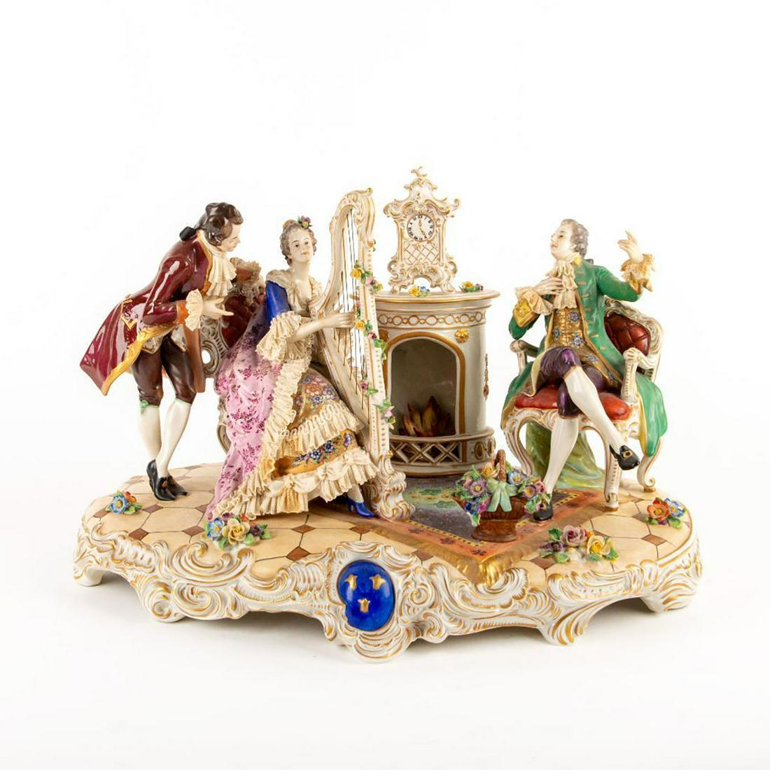Large Volkstedt Porcelain Figurine Grouping Tableau (1 of 6)