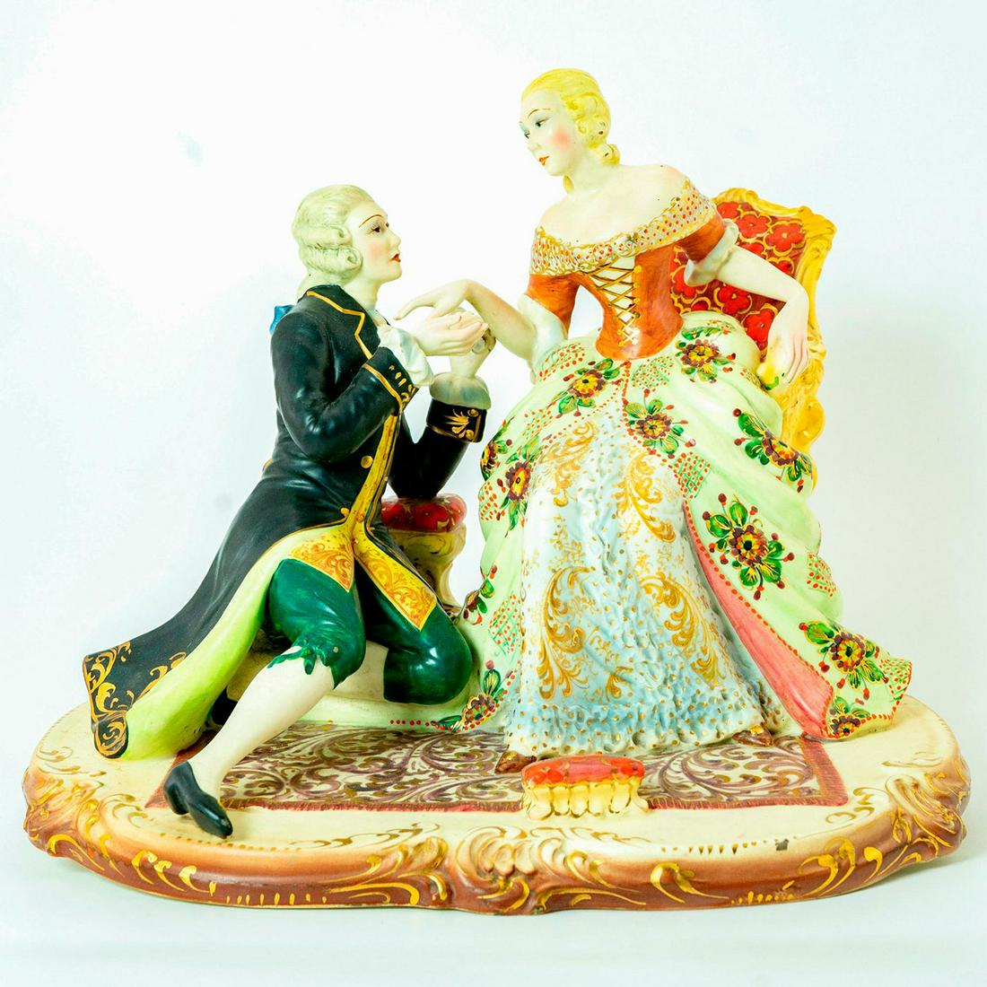 Large Italian Style Porcelain Figurine Grouping Tableau (1 of 3)