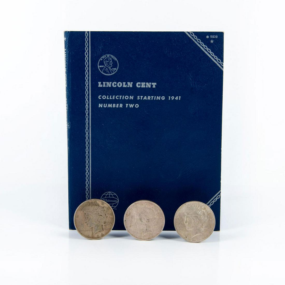 3 Liberty One Dollar Coins and Lincoln Cent Book (1 of 8)