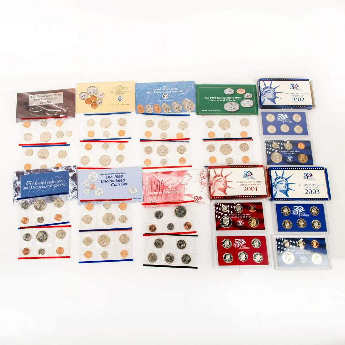 10 Us Mint Silver Proof Sets(1990-2003) (1 of 4)