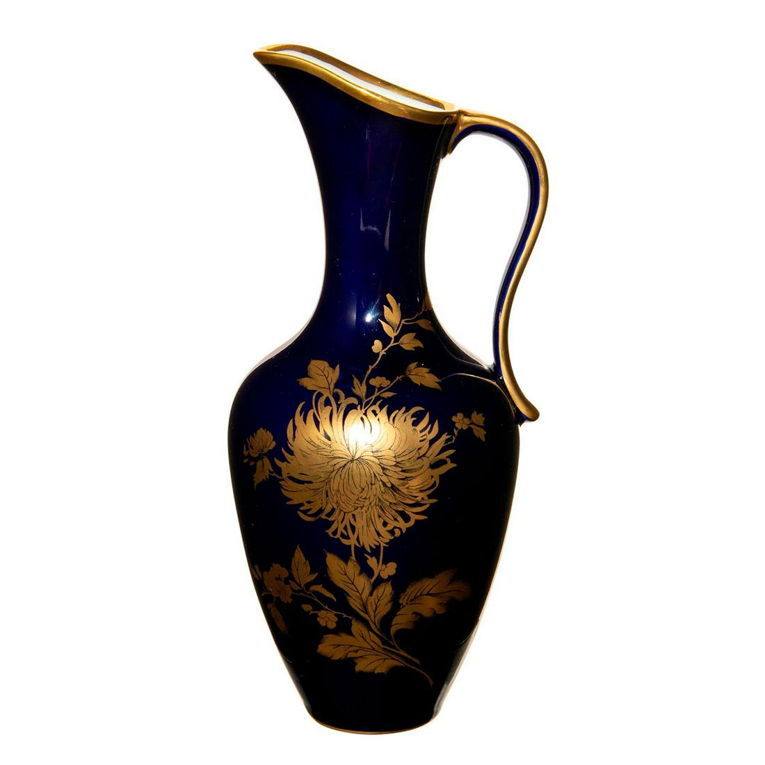 Lindner Kuebs Echt Cobalt Chrysanthemum Porcelain Jug (1 of 3)