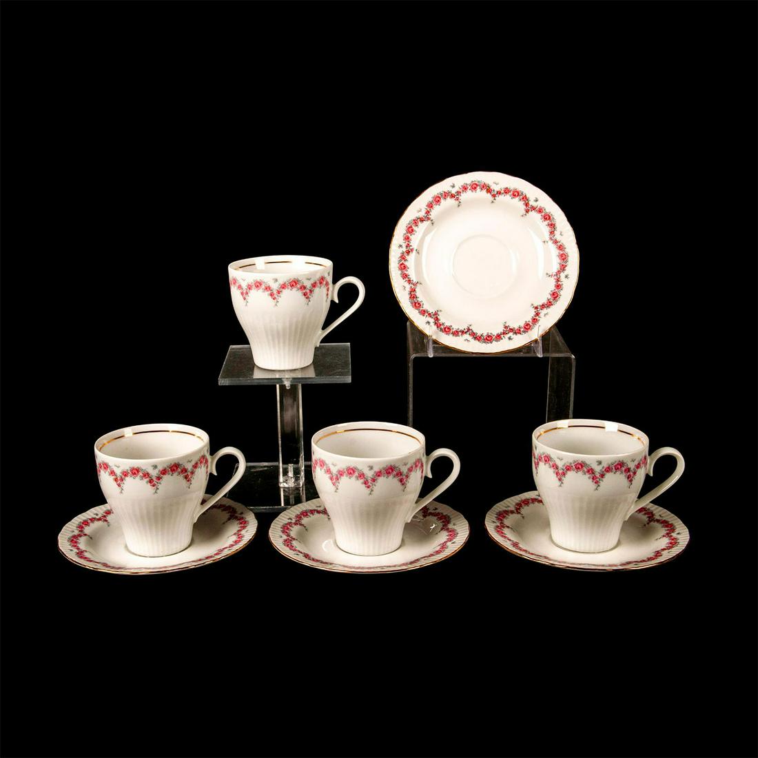 Set of 4 JLMeanu Graf von Henneberg Tea Cups and (1 of 4)