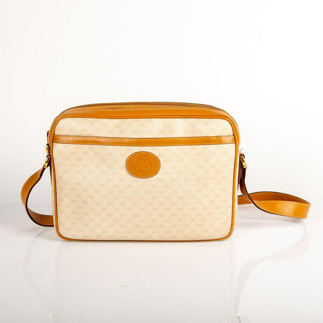 GUCCI Microguccissima Coated Canvas Leather Messenger (1 of 10)