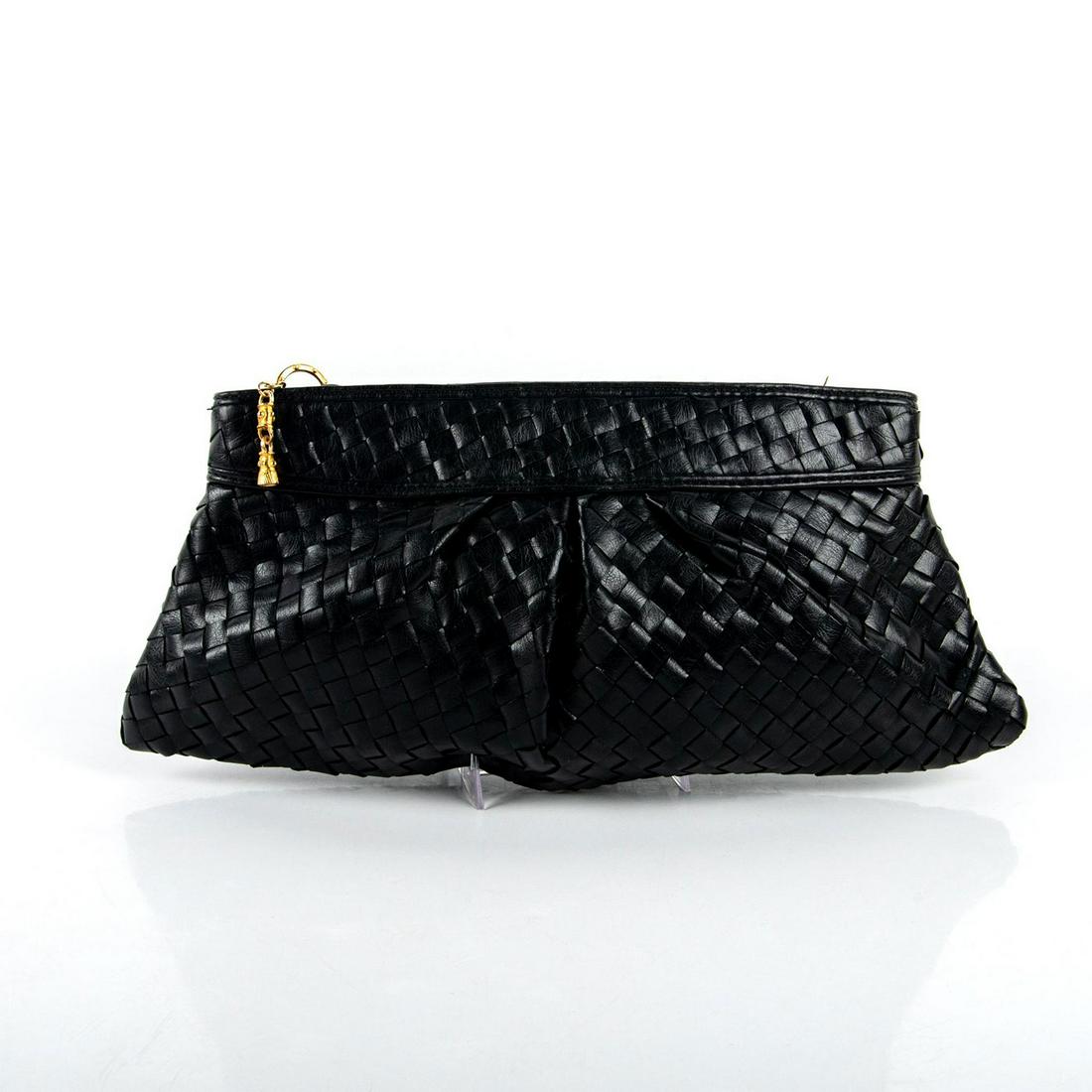 Black Woven Leather Clutch Bag (1 of 5)