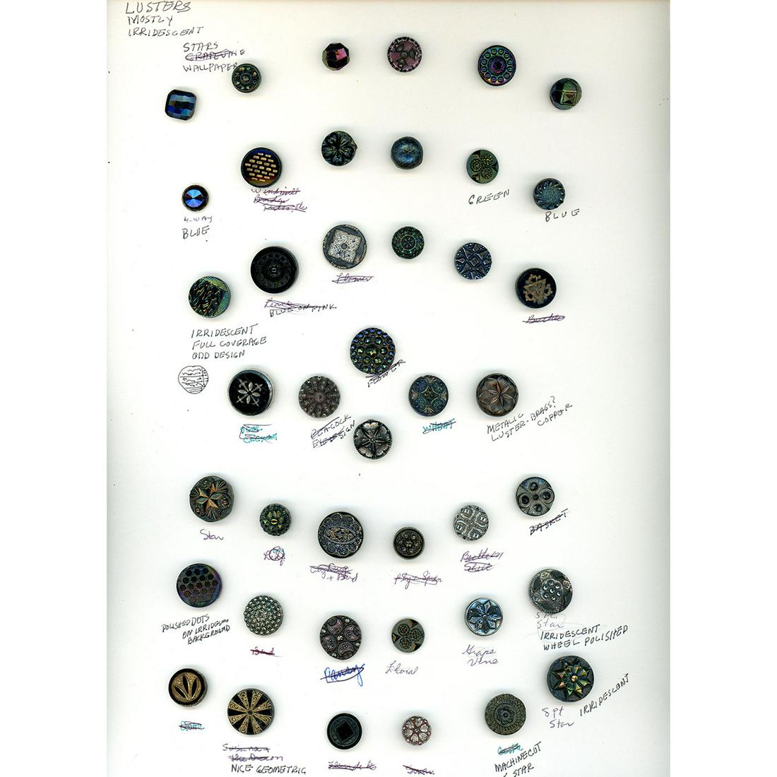 3 CARDS OF SMALL ASSORTED BLACK GLASS BUTTONS (1 of 3)