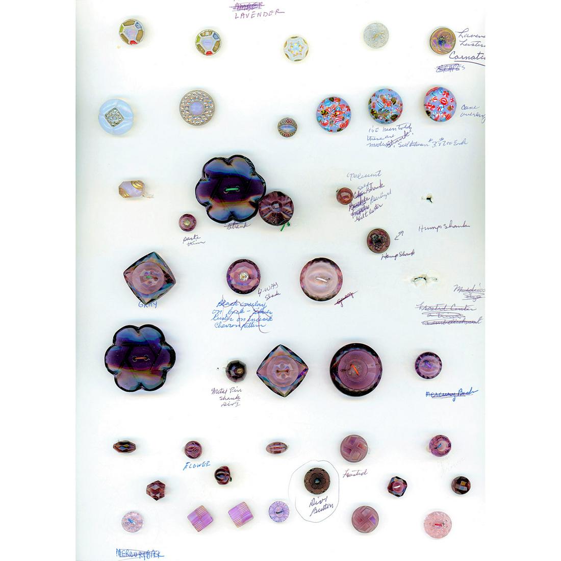 3 CARDS OF ASSORTED DIVISION ONE & THREE GLASS BUTTONS (1 of 7)