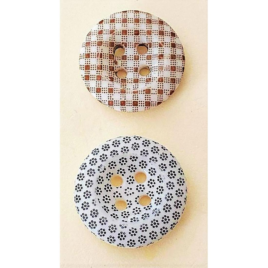 A SMALL CARD OF SPECIAL DIV 1 CALICO CHINA BUTTONS (1 of 4)