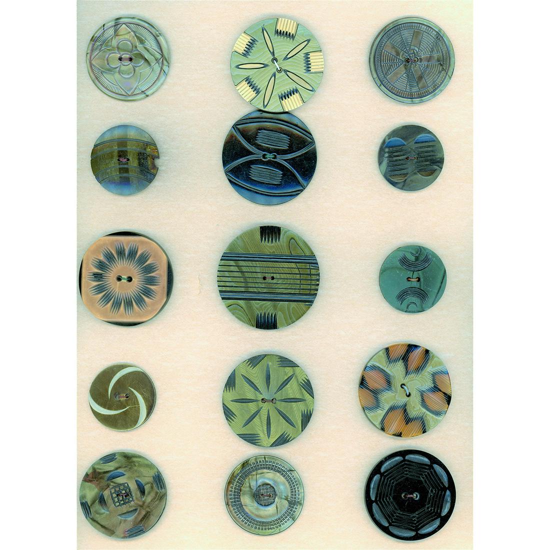 3 CARDS OF DIV 3 ASSORTED CELLULOID COOKIE BUTTONS (1 of 3)