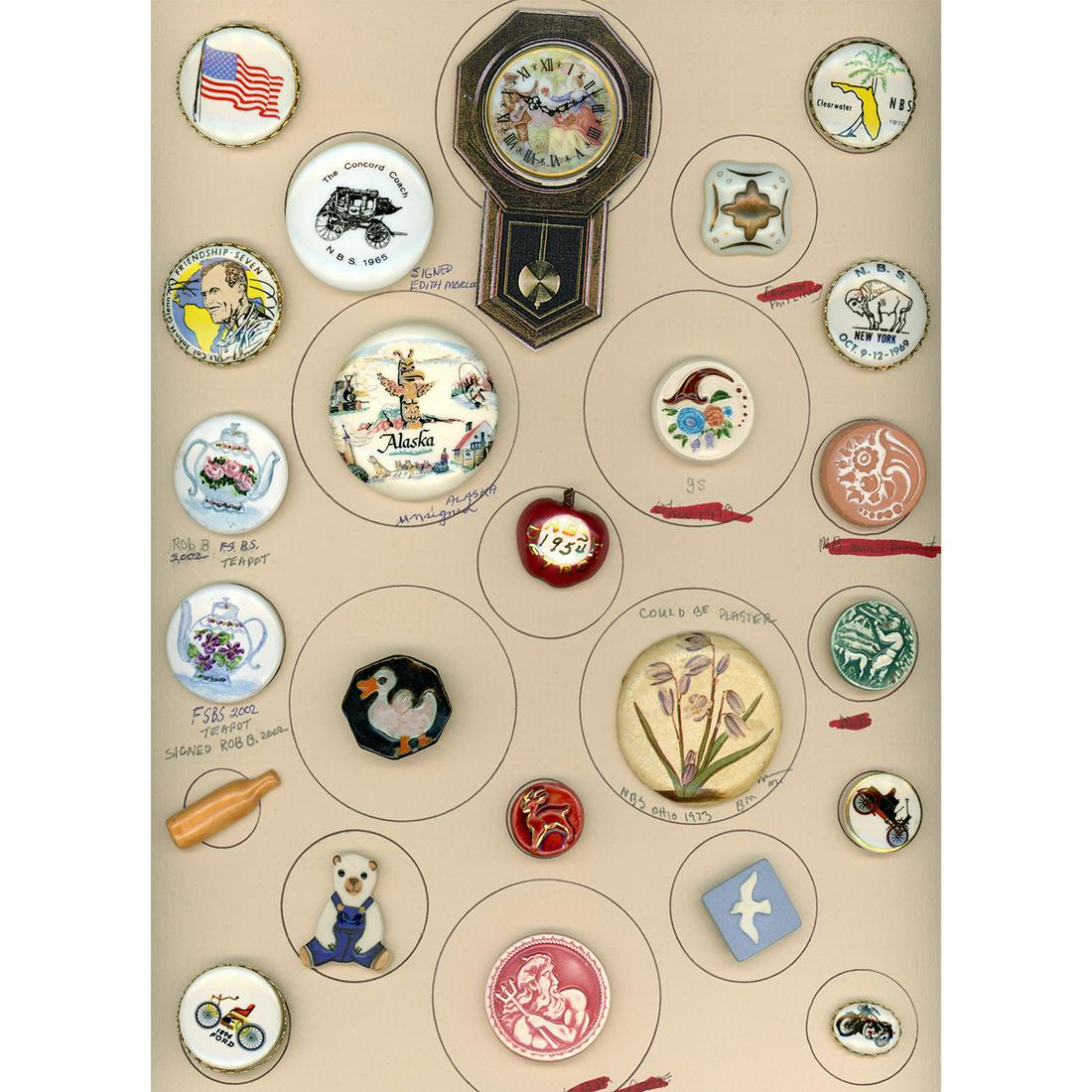 FULL CARD OF DIVISION 3 ASSORTED STUDIO BUTTONS (1 of 4)