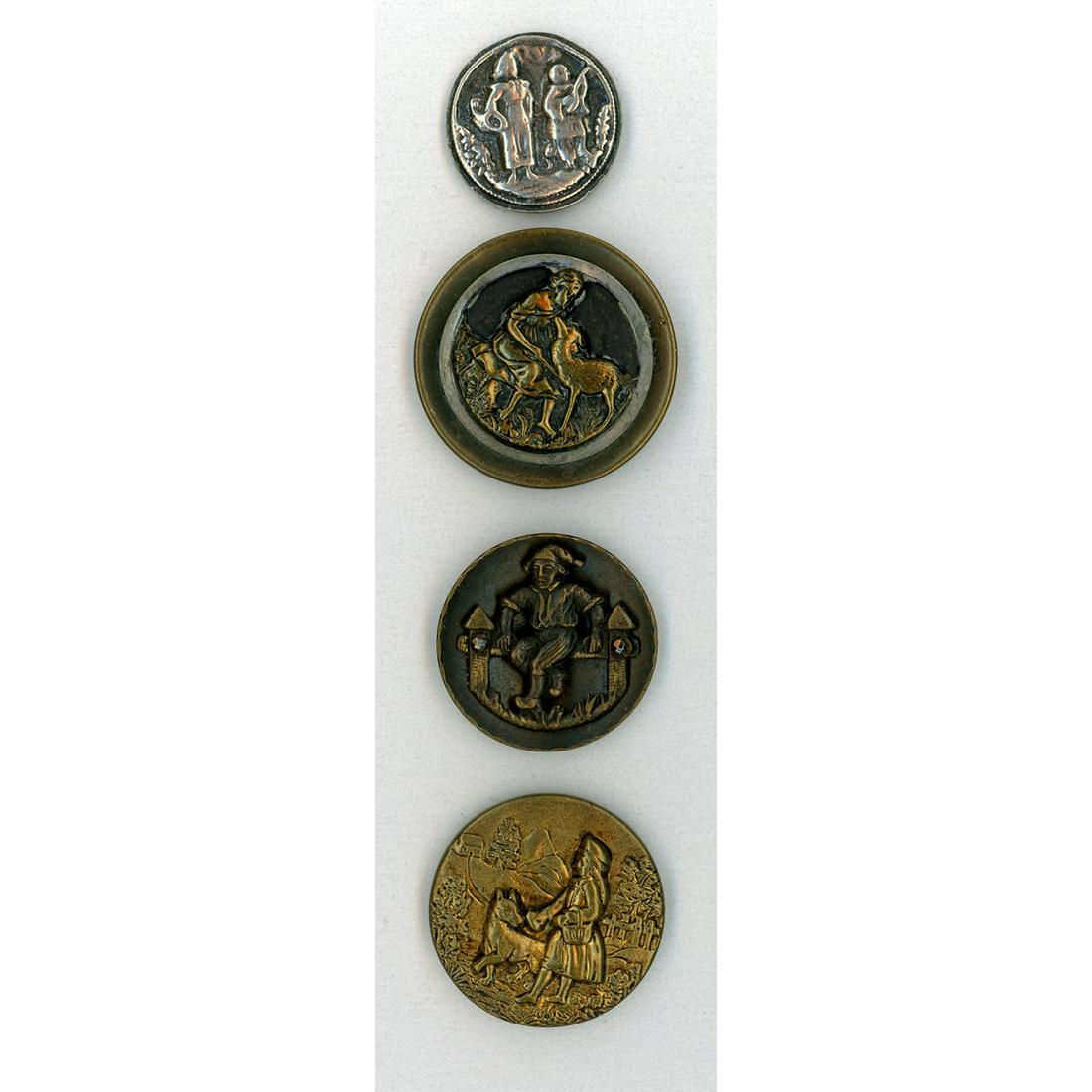 A SMALL CARD OF DIV 1 METAL CHILDREN BUTTONS (1 of 4)