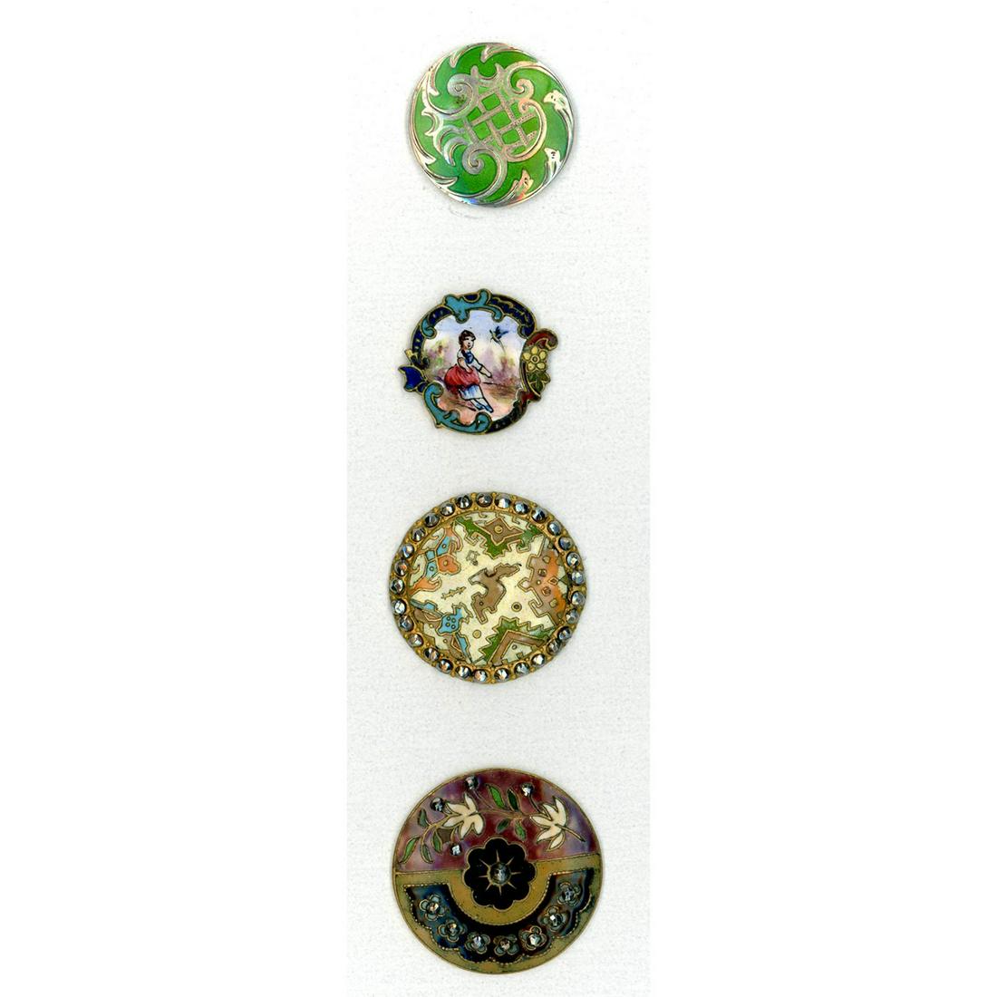A SMALL CARD OF DIVISION ONE ENAMEL BUTTONS (1 of 4)