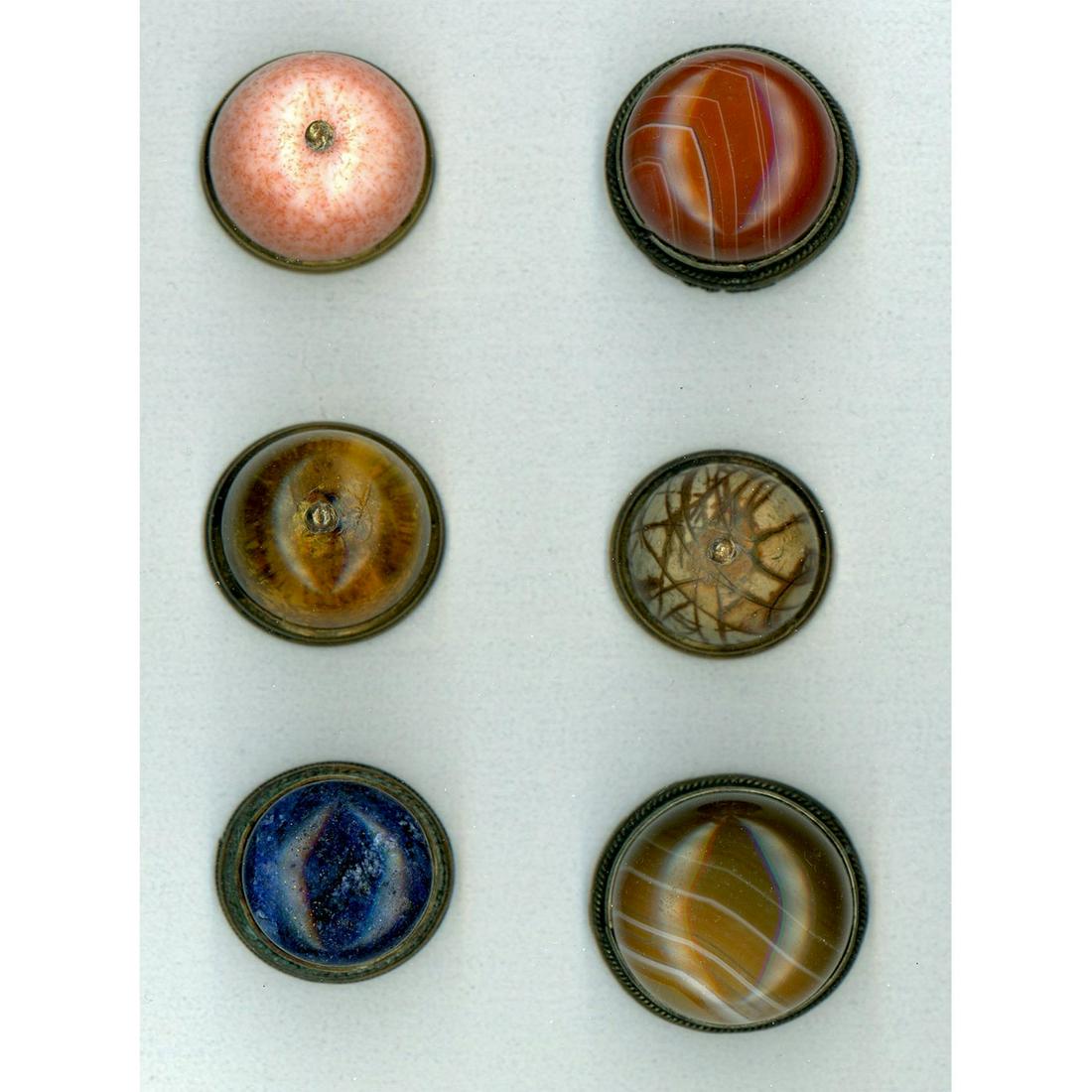 A SMALL CARD OF DIVISION 1 GEMSTONES IN METAL BUTTONS (1 of 3)