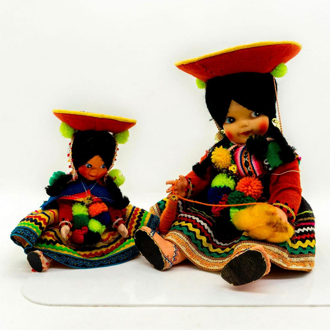 2pc Peruvian Plastic Dolls with Montera Hat (1 of 4)