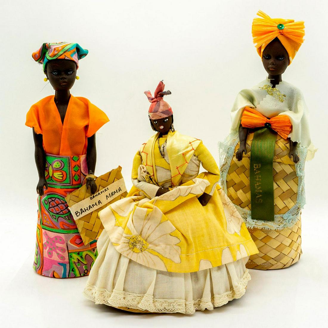 3pc Bahamas Folk Art Souvenir Dolls (1 of 4)