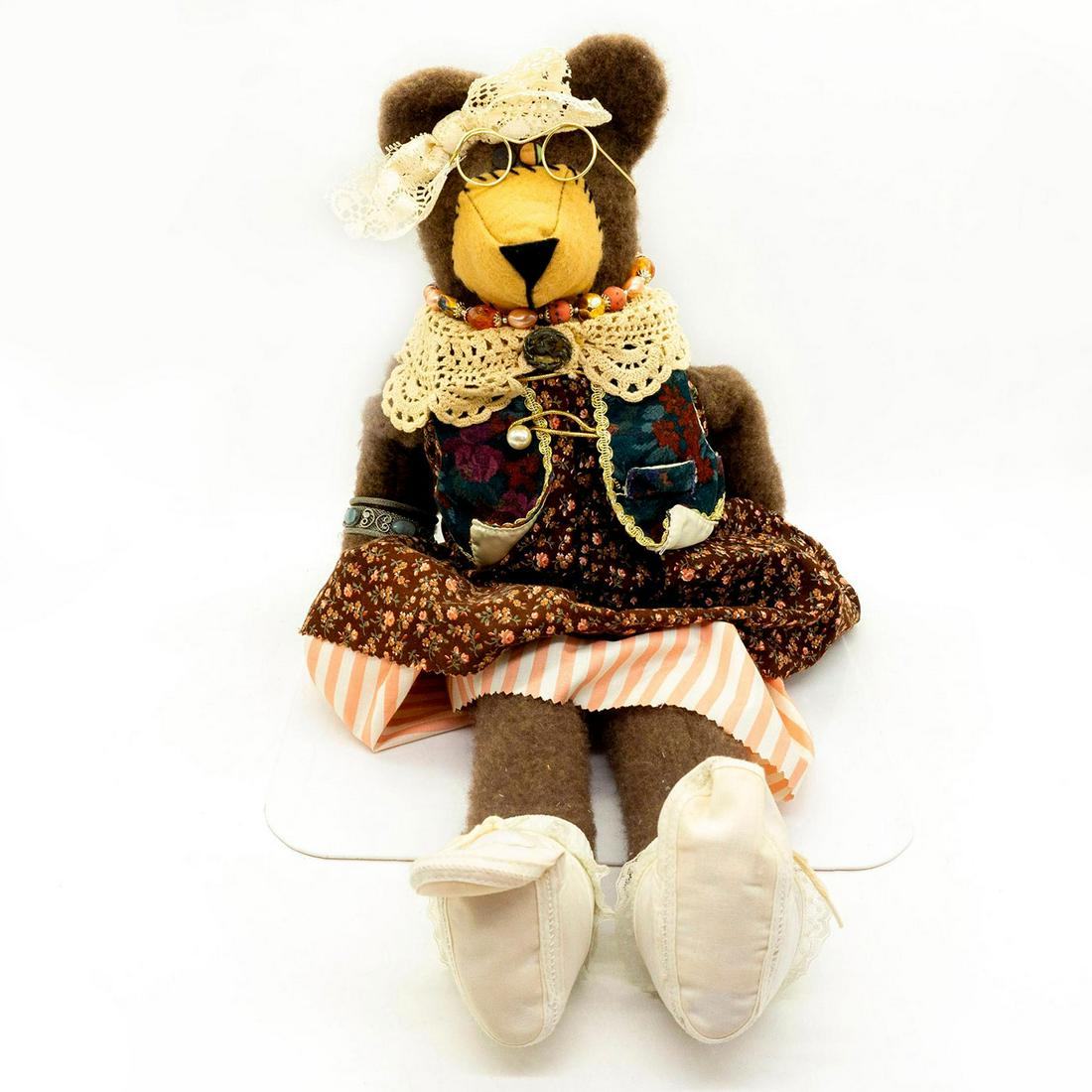 Brown Stuffed Teddy Bear Lady With Glasses (1 of 2)
