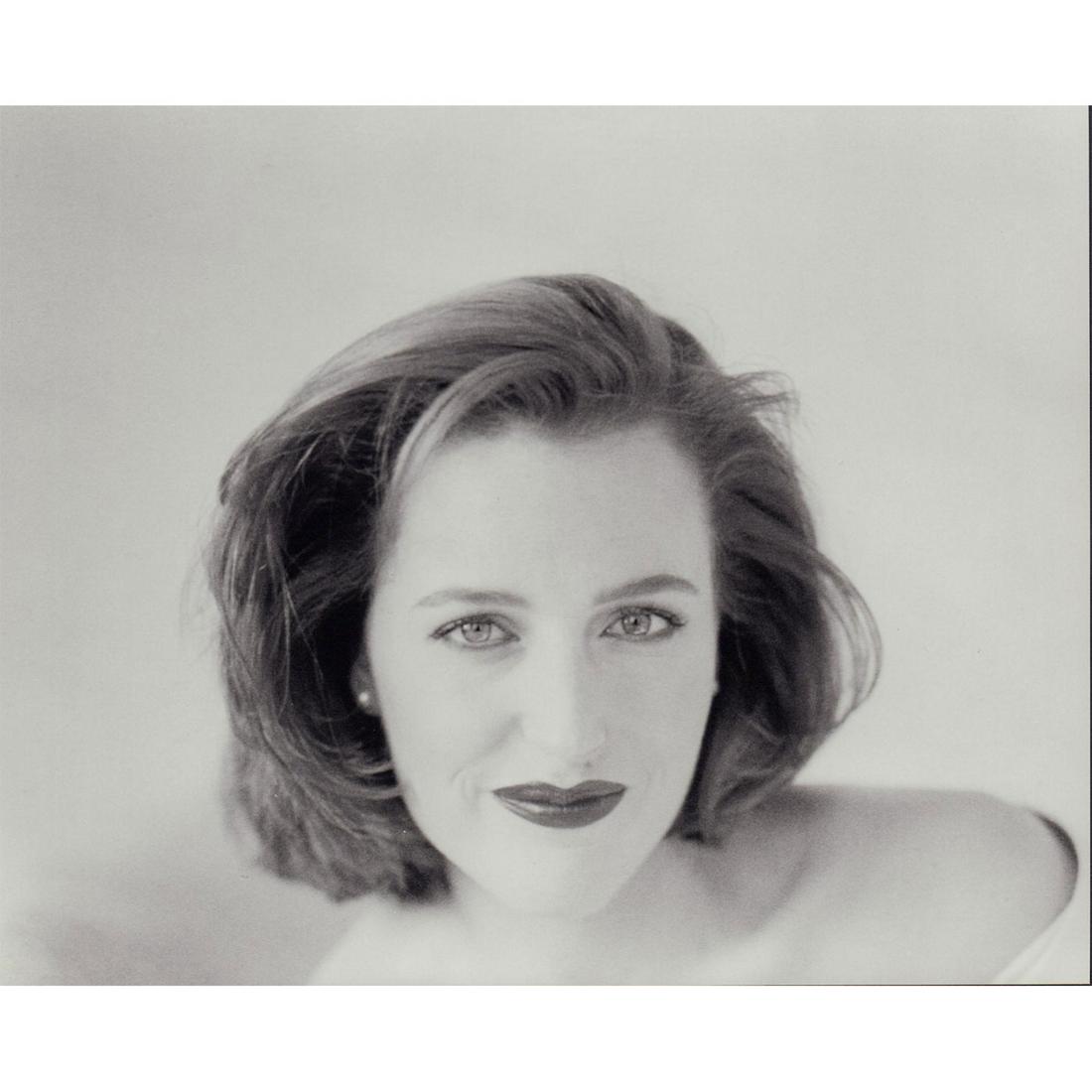 Gillian Anderson Photograph: Black and white portrait photo of actress Gillian Anderson wearing a boat neck top. #gilliananderson #danaskully #xfiles Issued: c. 2000 Dimensions: 10"W x 8"H Country of Origin: USA