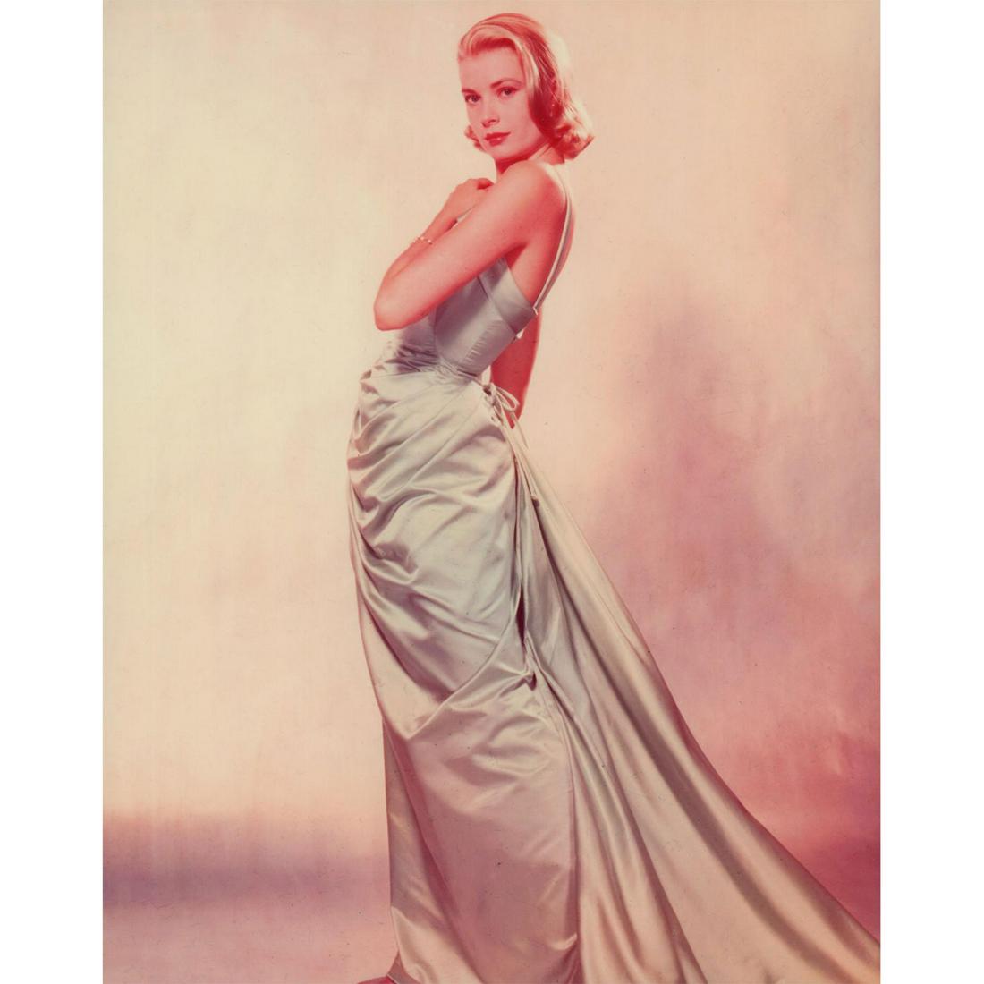 Grace Kelly Photograph: Photo of Princess of Monaco and actress Grace Kelly, wearing a light blue gown by Edith Head, at the 1955 Academy Awards. Printed on Fujicolor Crystal Archive paper. #gracekelly #redcarpet #thecountry