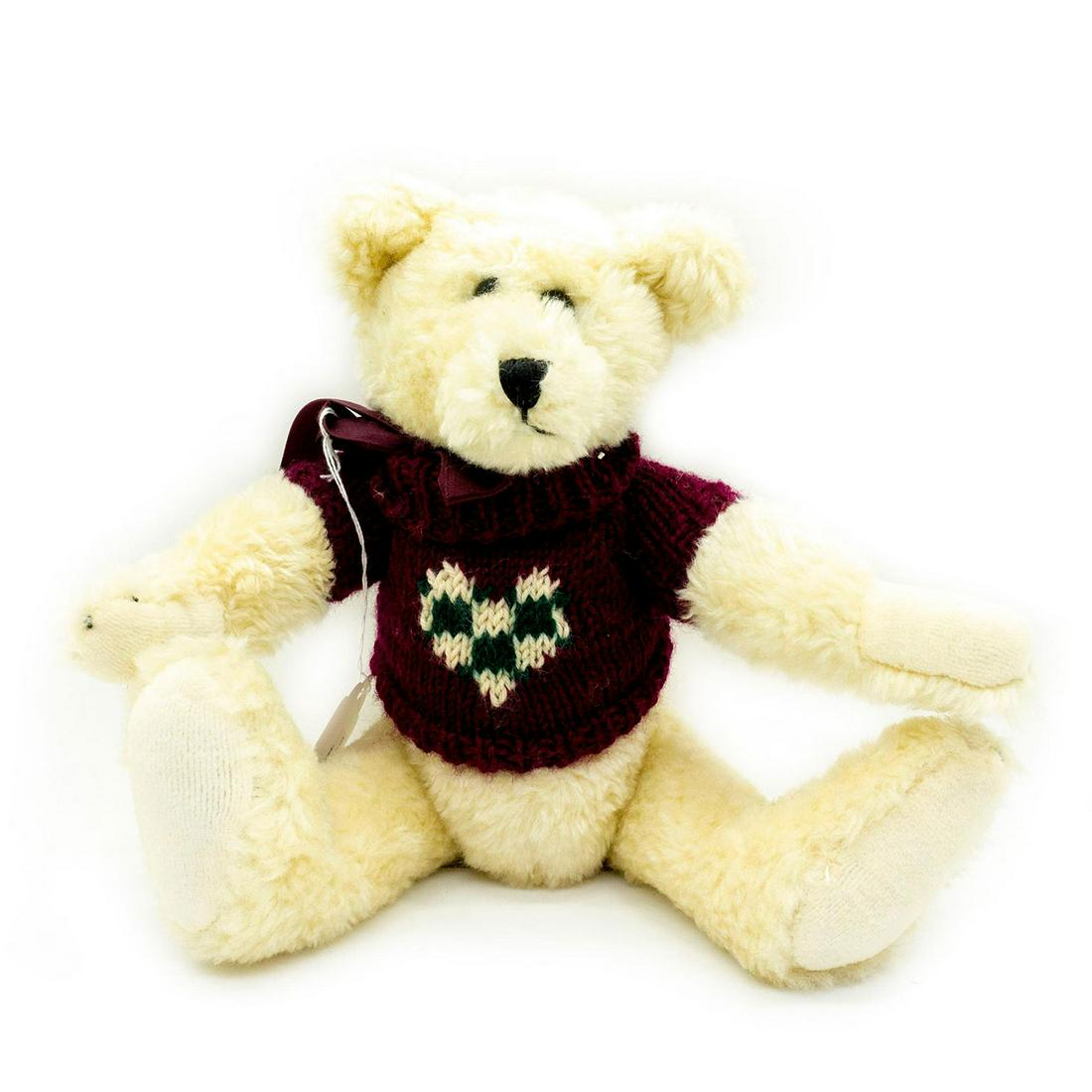 Boyds Bears Teddy Bear, Purple Heart Sweater (1 of 2)