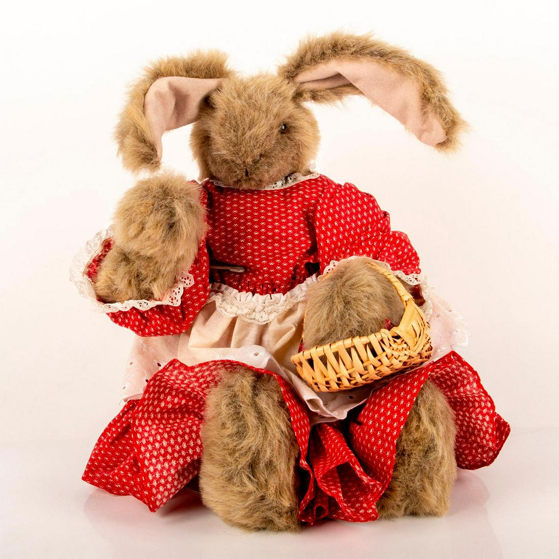Brown Collectable Stuffed Rabbit Doll with Red Dress (1 of 2)
