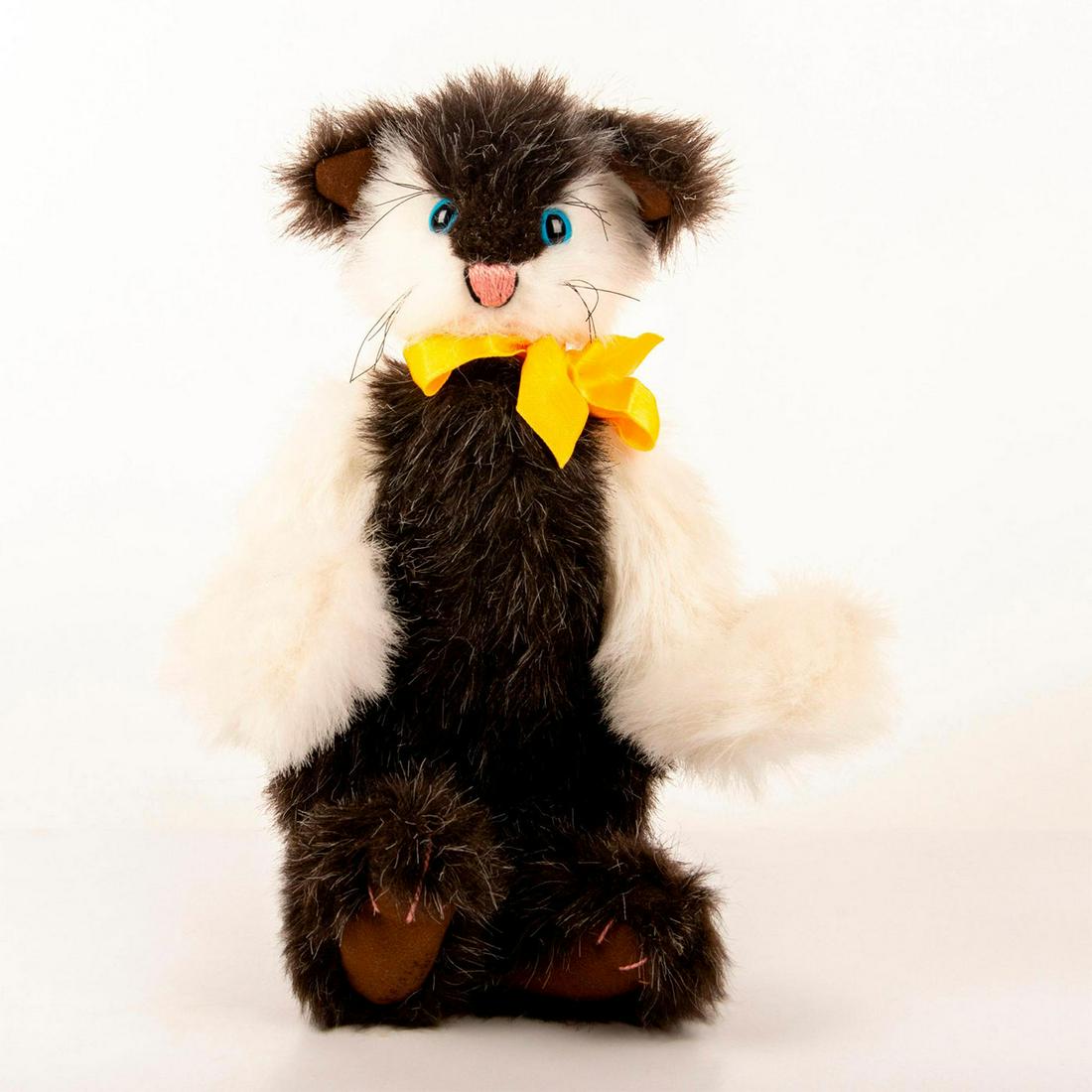 Handmade Black and White Scruffy Cat Stuffed Animal (1 of 3)