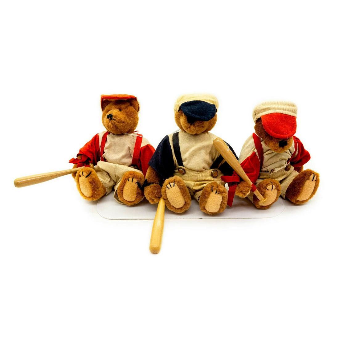 Set Of Three Boyds Bears Teddy Bears, Baseball Players (1 of 3)