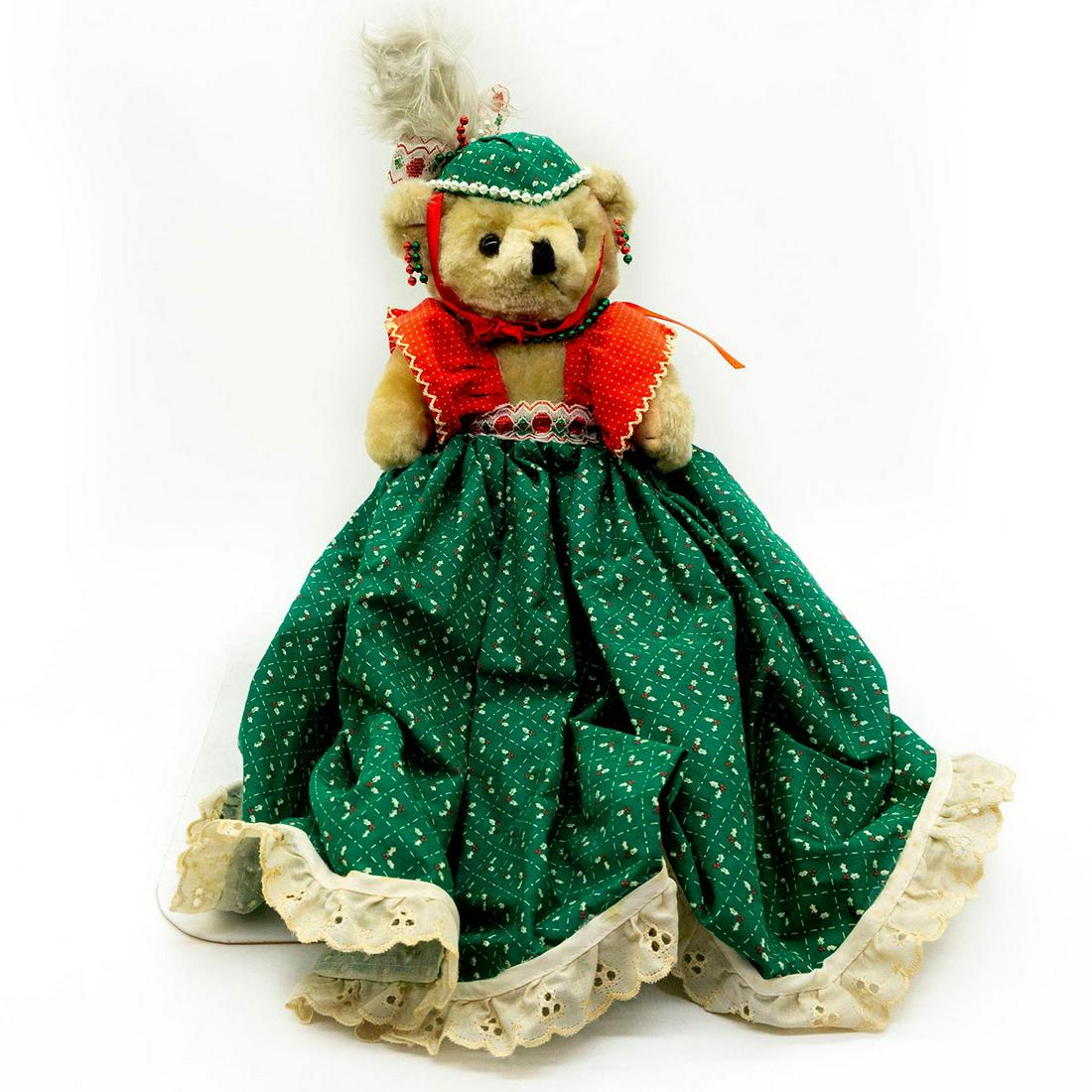Vintage Small Plush Christmas Teddy Bear (1 of 2)