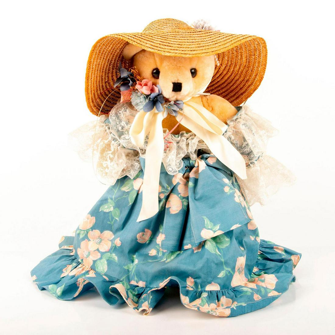 Vintage Teddy Bear, Summer Hat (1 of 3)