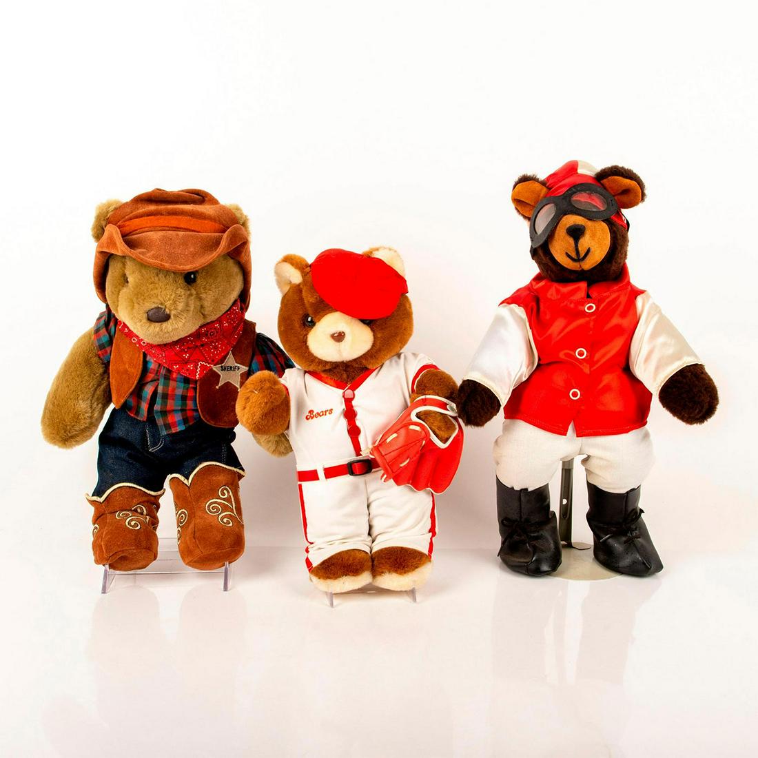 3pc Baseball, Horse Jockey and Sheriff Teddy Bears (1 of 5)