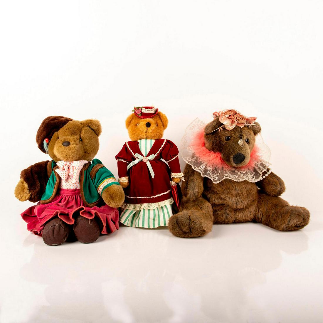 3pc Pink and Green Dress Teddy Bears (1 of 5)
