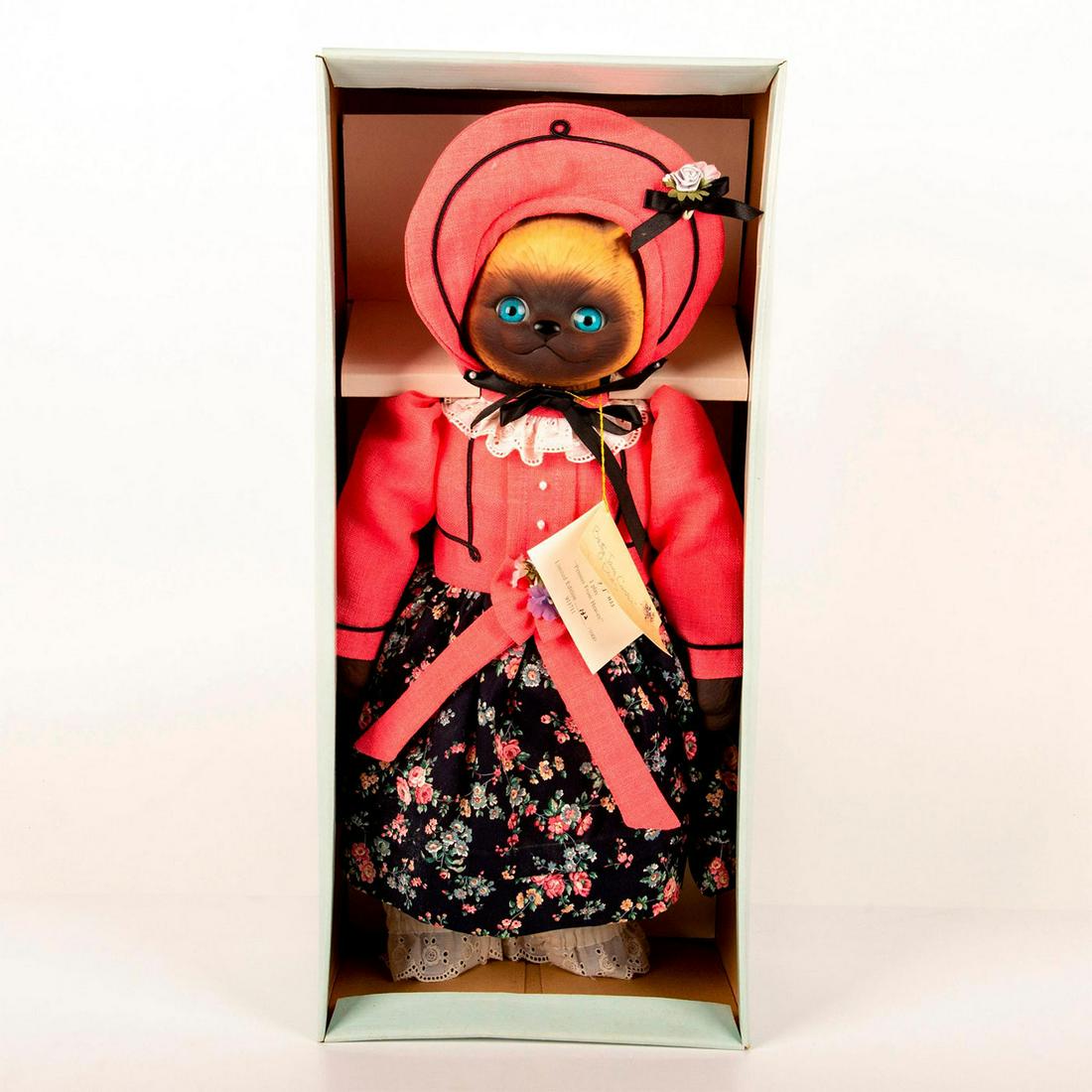 Goebel, Penny Puss Cat Musical Porcelain Doll: Limited edition 132 of 1,000. Betty Jane Carter Dolls. This lovely cat porcelain doll plays -Pennies From Heaven-. Comes with original tag and original box. Porcelain doll 20"H. Shows some natural agi