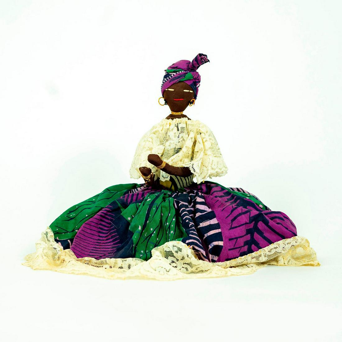 Hand Made African Doll with Turban, Unmarked (1 of 2)