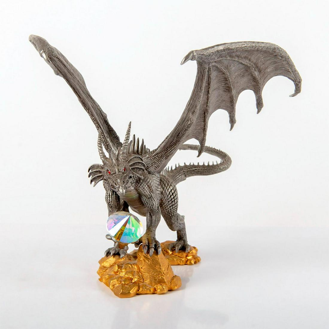 Vintage Collectible Pewter Figurine, Dragon With (1 of 4)