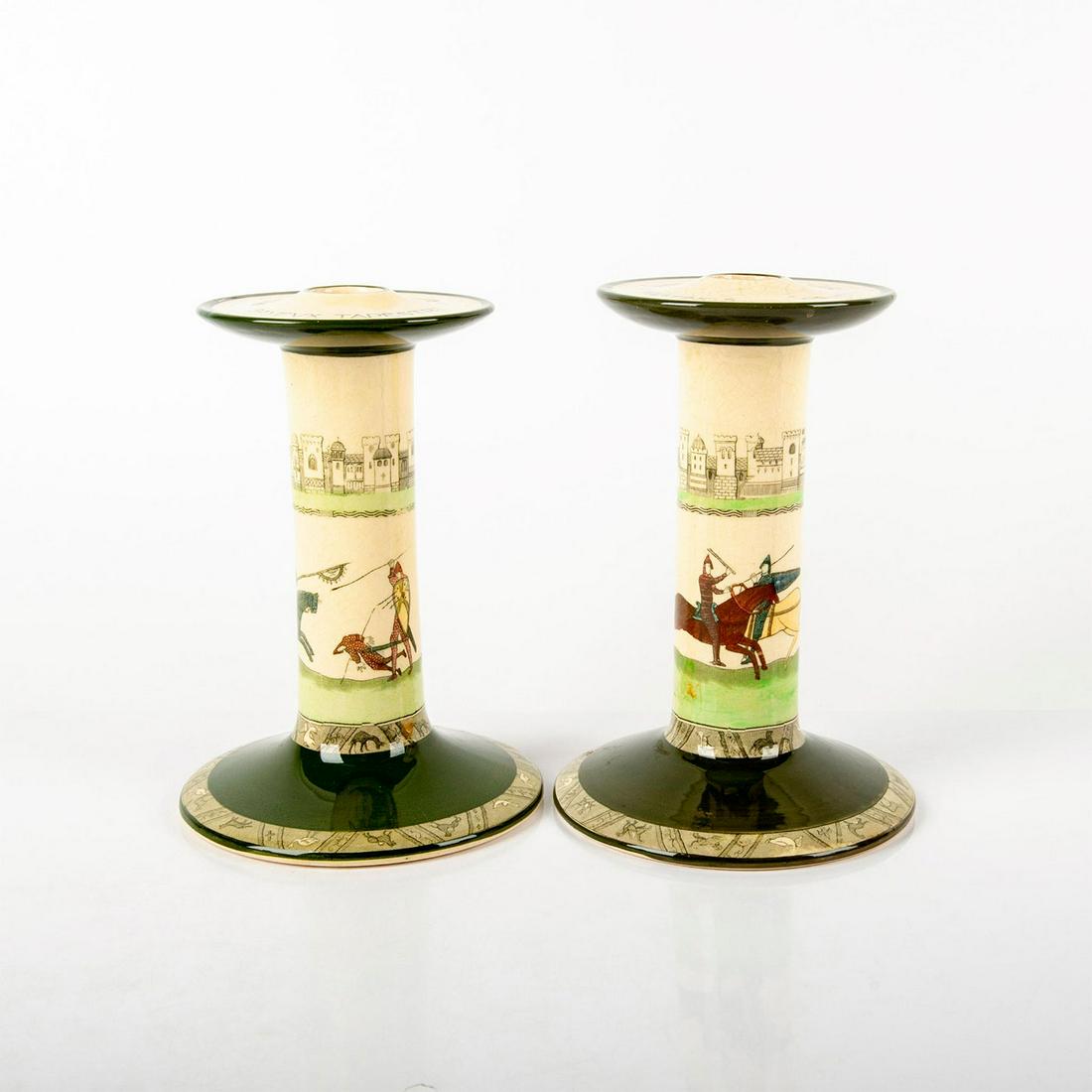 Pair of Royal Doulton Bayeaux Tapestry Candlesticks, (1 of 7)