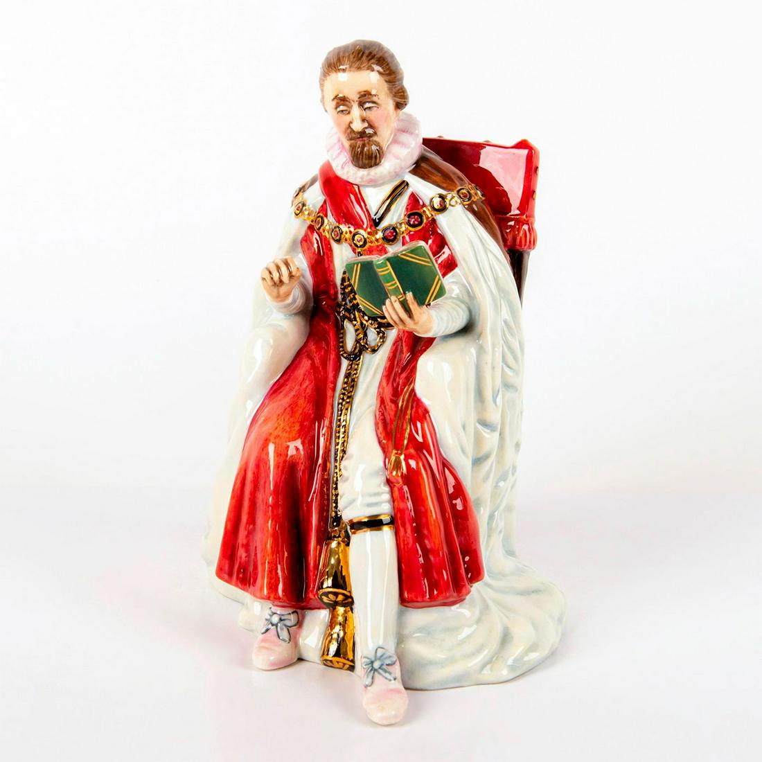 King James I HN3822 - Royal Doulton Figurine: The Stuarts Series. Limited edition 354 of 1500. Doulton backstamp. Artist: Douglas V. Tootle Issued: 1996; Ltd. 1,500 Dimensions: 9"H Manufacturer: Royal Doulton Country of Origin: England