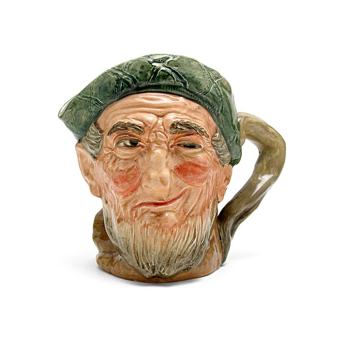 Auld Mac D5823 - Large - Royal Doulton Character Jug: Royal Doulton Character Jug, Auld Mac Aud Mac D5823 (green tam, brown coat). Designed by Harry Fenton, issued 1937 - 1986. Size: 6.25"H (Large)A song by Sir Harry Lauder, a 20th-century singer and com