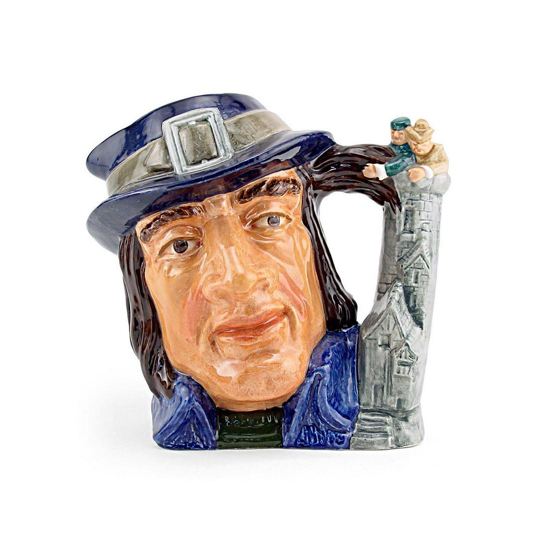 Gulliver D6560 - Large - Royal Doulton Character Jug: Royal Doulton Character Jug, Gulliver D6560 (dark blue and grey hat, blue jacket, grey handle). Designed by David B. Biggs. Series: Characters from Literature, issued 1962 - 1967.Jonathan Swift satiri