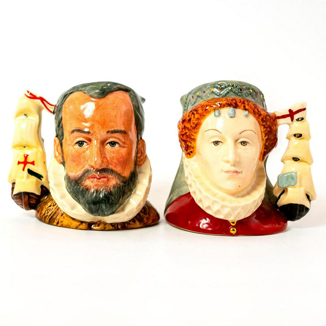 2 Small Royal Doulton Character Jugs, Armada (1 of 5)