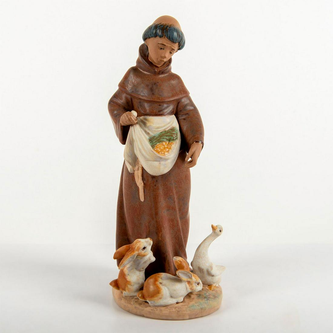 Farmyard Grace 1012204 - Lladro Porcelain Figurine: Shepherd with animals; gres finish. Signed. With box. Lladro backstamp. Artist: Juan Huerta Issued: 1990 Dimensions: 8.75"H Manufacturer: Lladro Country of Origin: Spain
