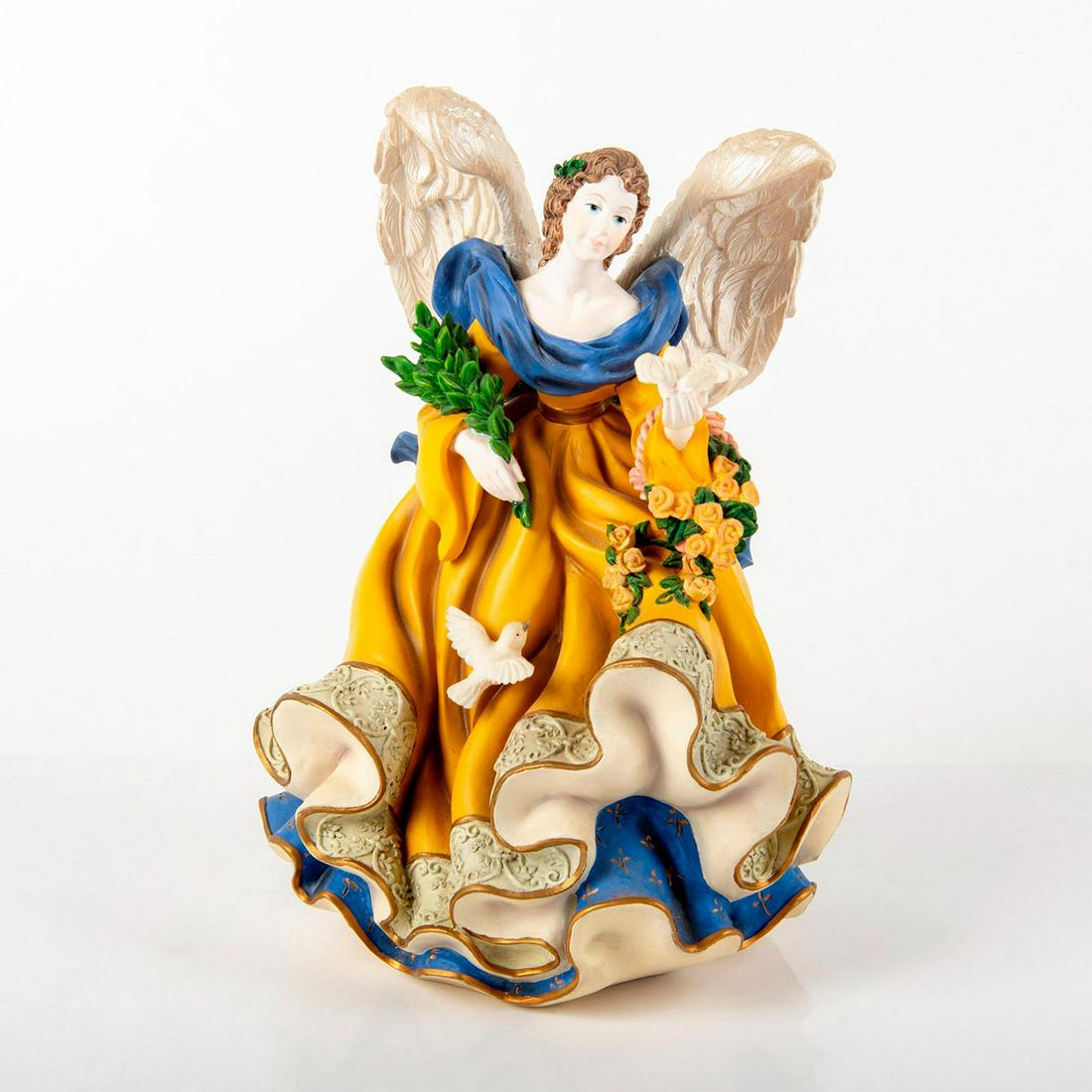 Angel of Peace AN7407 - Royal Doulton Figurine: Angels of Harmony Collection. Highly detailed figure; intricate designs. Angel with doves. Doulton marks on underside. #Doulton #figurine Issued: 1998 Dimensions: 8.5"H Manufacturer: Royal Doulton
