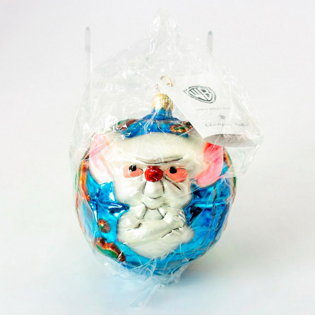 Christopher Radko Christmas Ornament, Pinky and the: Limited edition 1562 of 5000. Colorful hand-painted glass ball ornament of Warner Bros. Looney Tunes Pinky and the Brain. Glitter accent. Comes with original box. Includes original tag. Sealed in a pl