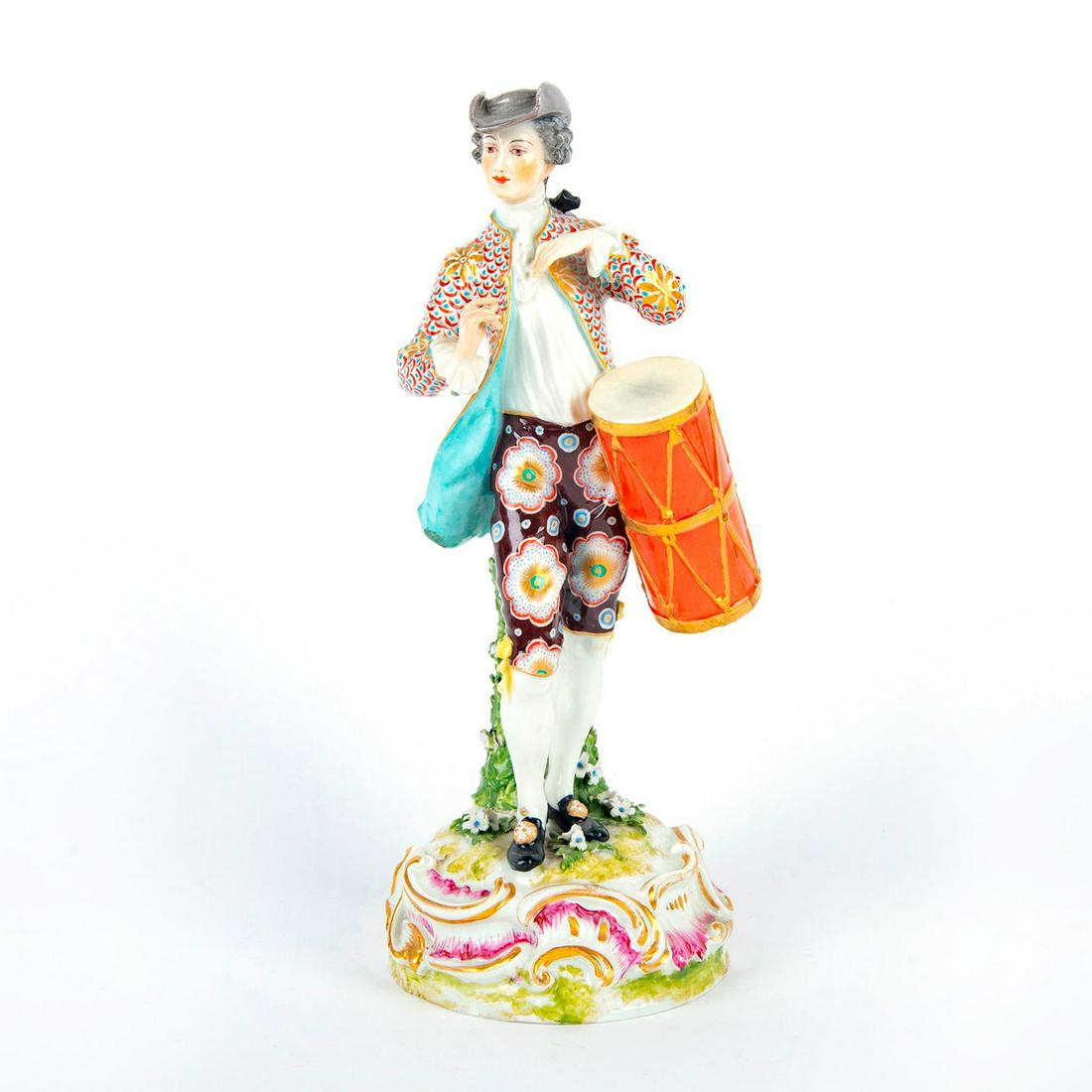 European Vintage Porcelain Figurine, Man With Drum (1 of 5)