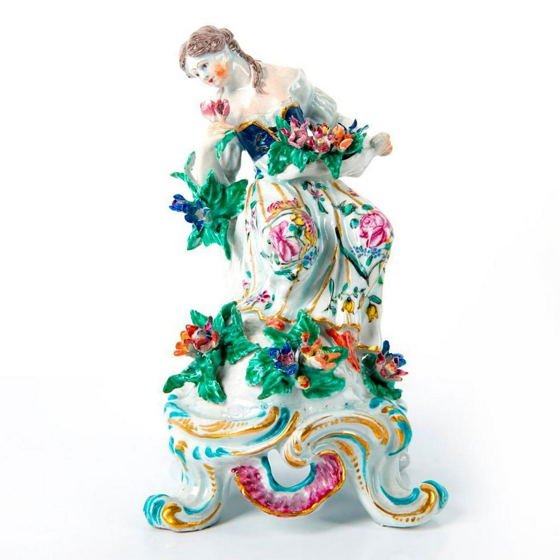 Vintage Ceramic Figurine, Woman With Flowers (1 of 4)